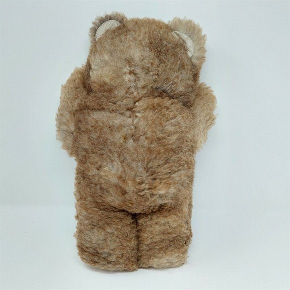Bear Plush Stuffed Animal Toy Leather Paws Feet Nose Ears Vintage 14" - Picture 4 of 7